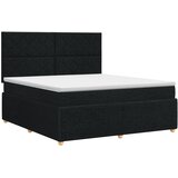  Boxspring krevet s madracem Crna 140 x 190 cm Tkanina | shoptok.hr