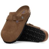 Birkenstock Boston Soft Footbed Suede Leather Sandali dark tea tonal fb | Shoptok.si