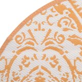 Vanjski Zunanja preproga oranžna in bela Ø120 cm PP | Shoptok.si