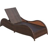 Poli Ležalnik z blazino poli ratan rjav | Shoptok.si