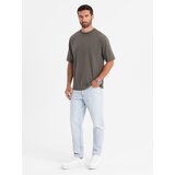 Ombre Men's LOOSE FIT cotton t-shirt with round neckline - dark olive | Shoptok.si