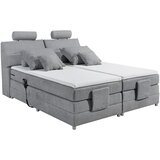 MID.YOU POSTELJA BOXSPRING 180 cm x 200 cm , tekstil, leseni material svetlo siva | Shoptok.si