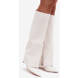 Boto Warm Heeled Boots with Folded Shaft White Tamonia | ePonuda.com