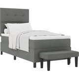  Krevet s opruga kutije Tamno siva 90 x 190 cm tkanina | shoptok.hr