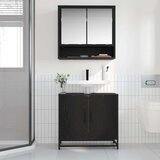 vidaXL Kopalniška omara za umivalnik Črna Orehovina 65 x 33 x 60 cm | Shoptok.si