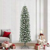 vidaXL Umetno vitko božično drevo med 300 LED Zelena in bela 240 cm | Shoptok.si