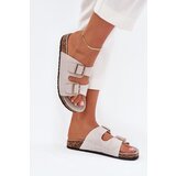 Boto Women's sandals with golden buckles and stitching gray Lunera | Shoptok.si