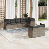 8-dijelni set vrtnih sofa od poliratana s jastucima sivi | shoptok.hr
