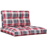  Jastuci za palete 2 kom crveni karirani od tkanine Šarena 70 x 70 x 12 cm | Shoptok.si