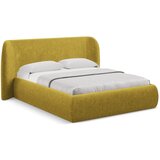 Makamii Senf žuti tapecirani bračni krevet s prostorom za odlaganje s podnicom 180x200 cm Hauke – | shoptok.hr