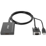 Club3d CAC-1720 HDMI / USB / VGA adapter [2x muški konektor vga, muški konektor USB - 1x ženski konektor HDMI] crna high speed HDMI, s USB, mogućnost vijčanog spajanja, pozlaćeni kontakti 0. Cijene