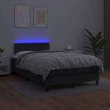  Box spring s madracem LED crni 120x200cm od umjetne kože | shoptok.hr