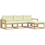 vidaXL Zunanja garnitura za sedenje 4 pcs Bela in krem Poliester, (5000282540) | Shoptok.si