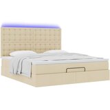  Otomanski krevet s madracem i LED krem 180x200cm od tkanine | Eponuda.com