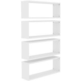 Maison Chic Stenske Police - Viseča polica kockaste 4 kosi bele 60x15x23 cm, (21793665) | Shoptok.si