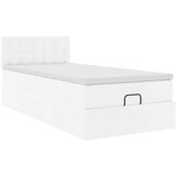 vidaXL Otomanski posteljni okvir z vzmetnico bel 80x200 cm um. usnje | Shoptok.si