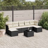  8-dijelni set vrtnih sofa od poliratana s jastucima crni Cijene