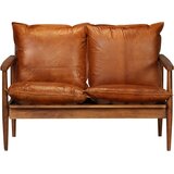  3-dijelni set sofa od prave kože i masivnog drva bagrema smeđi | shoptok.hr