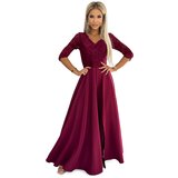 Numoco Elegant long maxi dress with lace neckline Cene