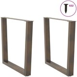  Noge blagovaonskog stola V-oblika 2 kom Prirodni čelik | shoptok.hr