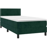 Krevet box spring s madracem LED tamnozeleni 80 x 200 cm baršun | shoptok.hr