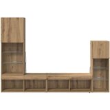 TV stenske enote z LED lučmi 4 pcs Umetni hrast Konstruiran les, (5000112723) | Shoptok.si