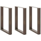 vidaXL Noge za jedilno mizo v obliki črke U, 3 kosi, naravno jeklo, 70 x (72-73) cm, jeklo | Shoptok.si