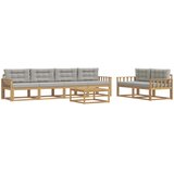  Set vanjskih sofa 6 kom. Bijela i svjetlosiva | shoptok.hr