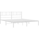  Metalni okvir za krevet s uzglavljem bijeli 193x203 cm | shoptok.hr