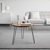 Zandiara klubska miza noel, brestov les, kovina | Shoptok.si