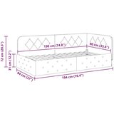 vidaXL Kotna postelja z vzglavjem Črna 90 x 190 cm Žamet | Shoptok.si