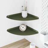  Lebdeća polica s policom 2 pcs Maslinasto zelena 30 x 30 x 2 cm | shoptok.hr