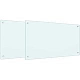  Kuhinjski zid 2 pcs Bijelo 90 x 50 cm Staklo otporno na udarce | shoptok.hr