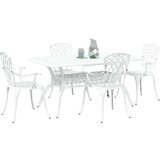  Set od 3 Bijela Liveni aluminij Velik Izdržljivo Vrtni stol | shoptok.hr