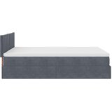 vidaXL Otomanski posteljni okvir z vzmetnico siv 140x190 cm žamet | Shoptok.si