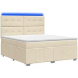  LED okvir za krevet s madracem Krem 140 x 190 cm Tkanina | shoptok.hr