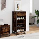 vidaXL Stojalo za čevlje dimljen hrast 48x38x97,5 cm inženirski les | Shoptok.si
