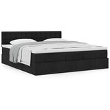 vidaXL Otomanski krevet s madracem crni 160x200cm od tkanine | shoptok.hr