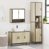 vidaXL 3-dijelni set kupaonskog namještaja boja hrasta sonome drveni | shoptok.hr
