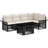  Sjedeća garnitura za vrt 6 kom. Crna i krem-bijela poliratan 100 x 55 x 73 cm | shoptok.hr