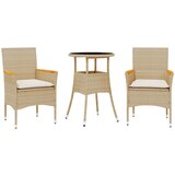  The Living Store Vrtna jedilna garnitura 3-delna z blazinami bež poli ratan - Vrtna Jedilna Garnitura, (21447114) | Shoptok.si