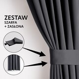 Restilo zasłona BLACKOUT kolor stalowy szarfa upinająca styl klasyczny taśma materiał blackout 140x300 | shoptok.hr