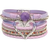 IZMAEL Narukvica AG-38815 Heart - Ljubičasta / Ružičasta | shoptok.hr