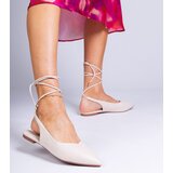 D/CEO marka niezdefiniowana Beige flat pumps made of eco-leather Terry | ePonuda.com