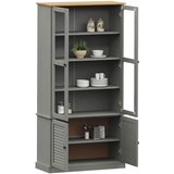  Vitrina sa staklom VIGO siva 85x35x170 cm od masivne borovine | Eponuda.ba