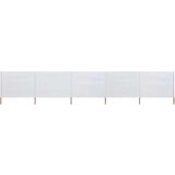  Vjetrobran s 5 panela od tkanine 600 x 80 cm pješčano bijeli | shoptok.hr