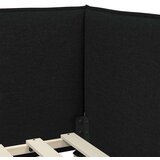 vidaXL Kutni okvir kreveta s uzglavljem Crna 90 x 200 cm tkanina | shoptok.hr