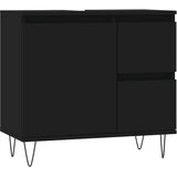 Maison Chic Kopalniška omarica - Kopalniški kabinet črna 65x33x60 cm inženirski les, (21794857) | Shoptok.si