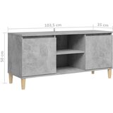 vidaXL TV omarica z lesenimi nogami betonsko siva 103,5x35x50 cm | Shoptok.si