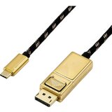 Roline USB-C priključni kabel 2.00 m 11.04.5849 crna/zlatna [1x muški konektor USB-C™ - 1x muški konektor displayport] Cijene